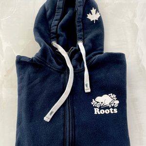Mens M Roots full zip navy hoodie sweatshirt